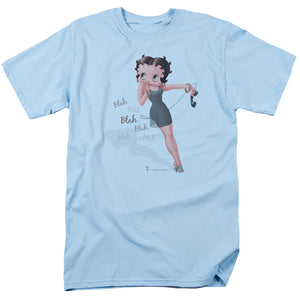 AN OFFCIALLY LICENSED BETTY BOOP BLAH BLAH BLAH MEN'S REGULAR FIT T-SHIRT LIGHT BLUE