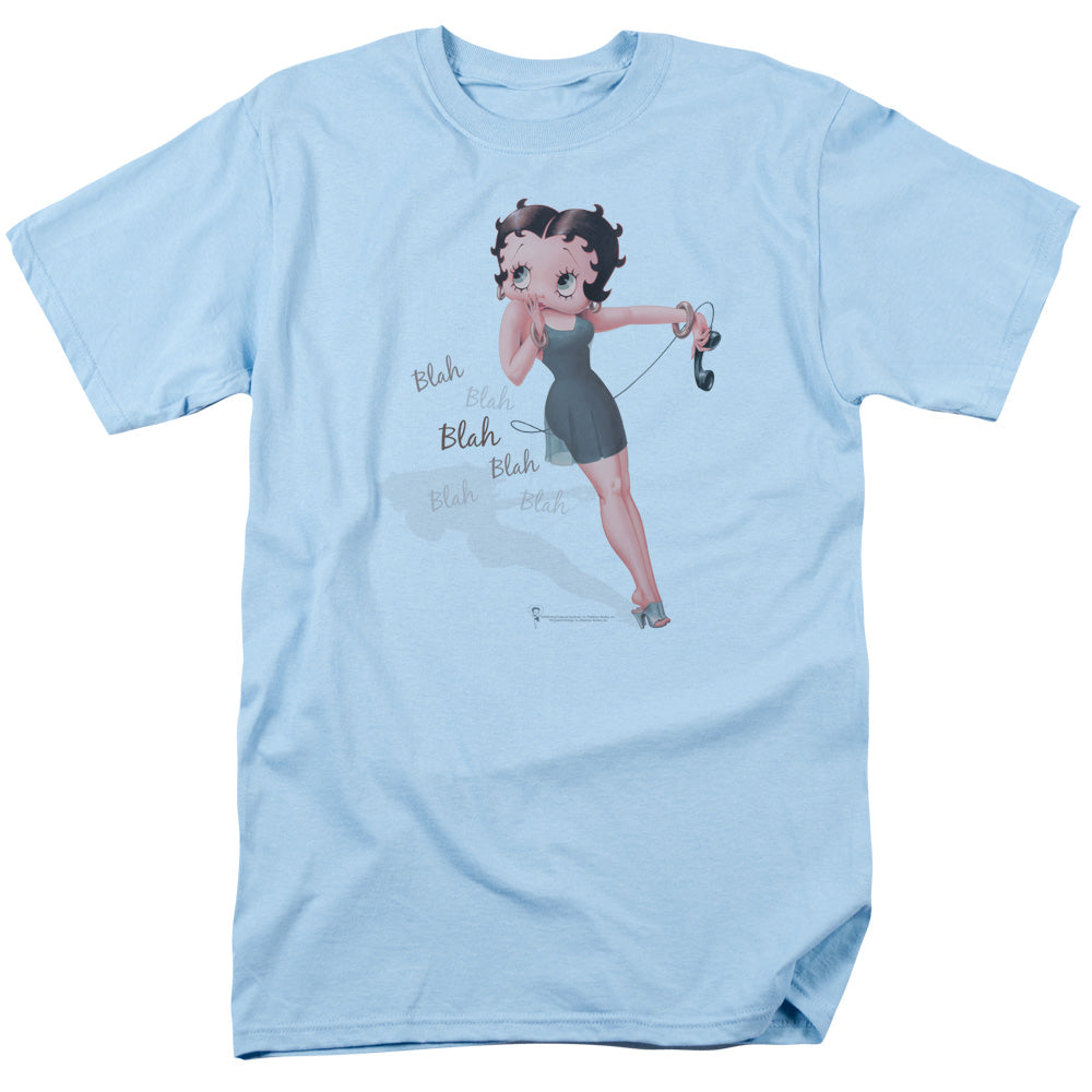 AN OFFCIALLY LICENSED BETTY BOOP BLAH BLAH BLAH MEN'S REGULAR FIT T-SHIRT LIGHT BLUE