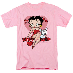 AN OFFCIALLY LICENSED BETTY BOOP SWEETHEART MEN'S REGULAR FIT T-SHIRT PINK