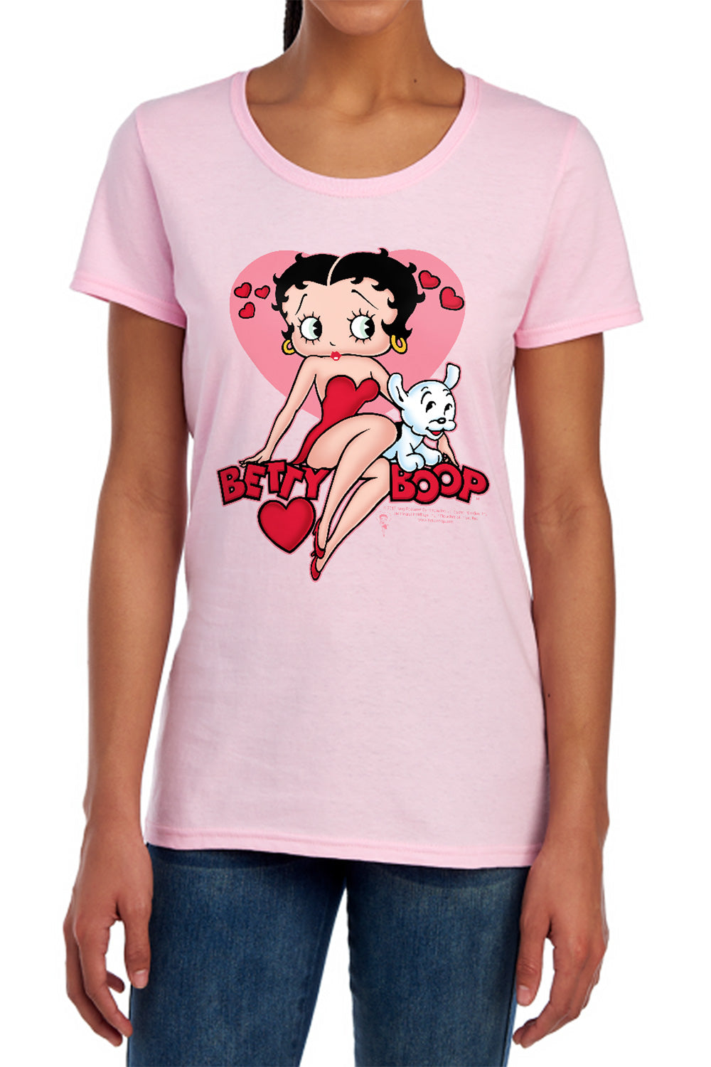 AN OFFCIALLY LICENSED BETTY BOOP SWEETHEART WOMEN'S REGULAR FIT T-SHIRT PINK
