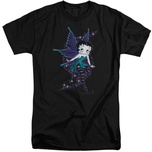 AN OFFCIALLY LICENSED BETTY BOOP SPARKLE FAIRY MEN'S TALL FIT T-SHIRT BLACK