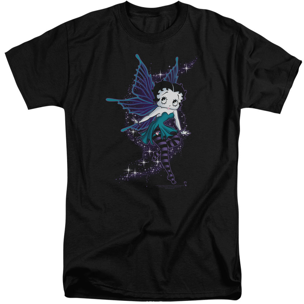 AN OFFCIALLY LICENSED BETTY BOOP SPARKLE FAIRY MEN'S TALL FIT T-SHIRT BLACK