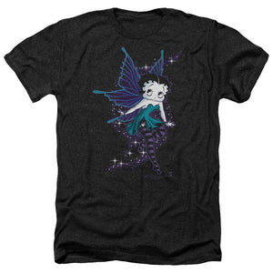 AN OFFCIALLY LICENSED BETTY BOOP SPARKLE FAIRY MEN'S HEATHER T-SHIRT CHARCOAL