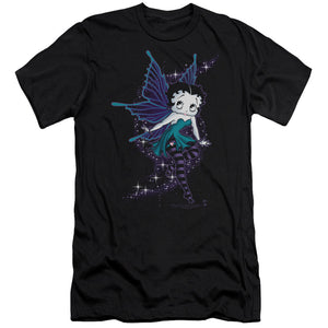 AN OFFCIALLY LICENSED BETTY BOOP SPARKLE FAIRY MEN'S PREMIUM SLIM FIT T-SHIRT BLACK