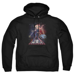 AN OFFCIALLY LICENSED BETTY BOOP POP STAR ADULT UNISEX PULLOVER HOODIE BLACK