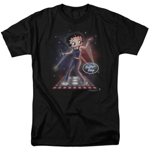 AN OFFCIALLY LICENSED BETTY BOOP POP STAR MEN'S REGULAR FIT T-SHIRT BLACK