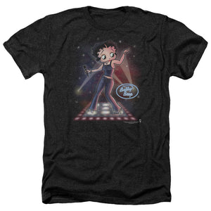 AN OFFCIALLY LICENSED BETTY BOOP POP STAR MEN'S HEATHER T-SHIRT CHARCOAL