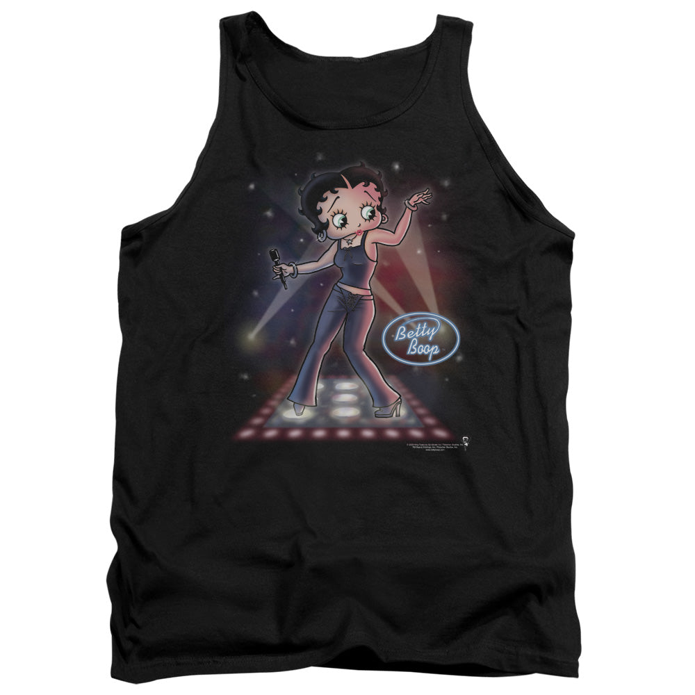 AN OFFCIALLY LICENSED BETTY BOOP POP STAR ADULT UNISEX TANK TOP BLACK