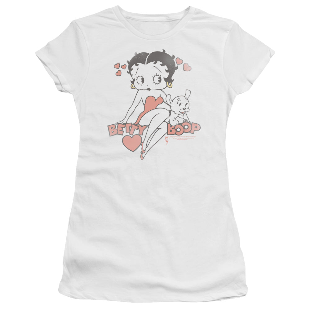 Betty Boop Classic With Pup Licensed Women's T-Shirt Juniors LG