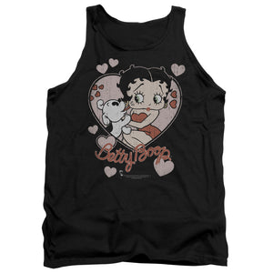 AN OFFCIALLY LICENSED BETTY BOOP CLASSIC KISS ADULT UNISEX TANK TOP BLACK