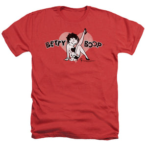 AN OFFCIALLY LICENSED BETTY BOOP VINTAGE CUTIE PUP MEN'S HEATHER T-SHIRT RED