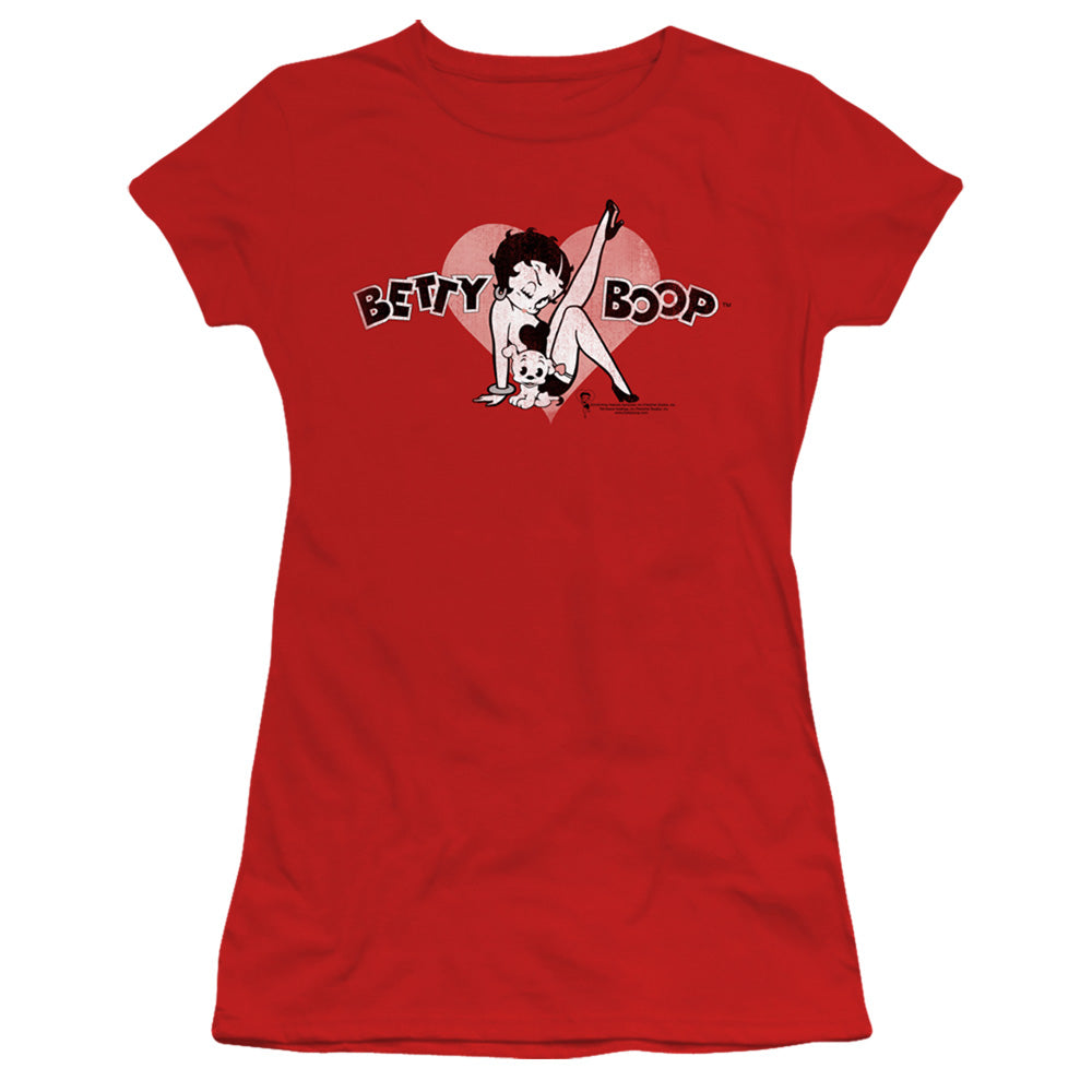 Betty Boop Vintage Cutie Pup Licensed Women's T-Shirt Juniors SM