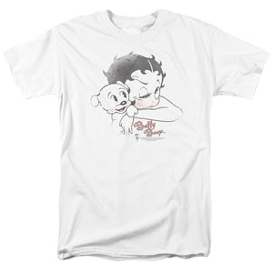 AN OFFCIALLY LICENSED BETTY BOOP VINTAGE WINK MEN'S REGULAR FIT T-SHIRT WHITE