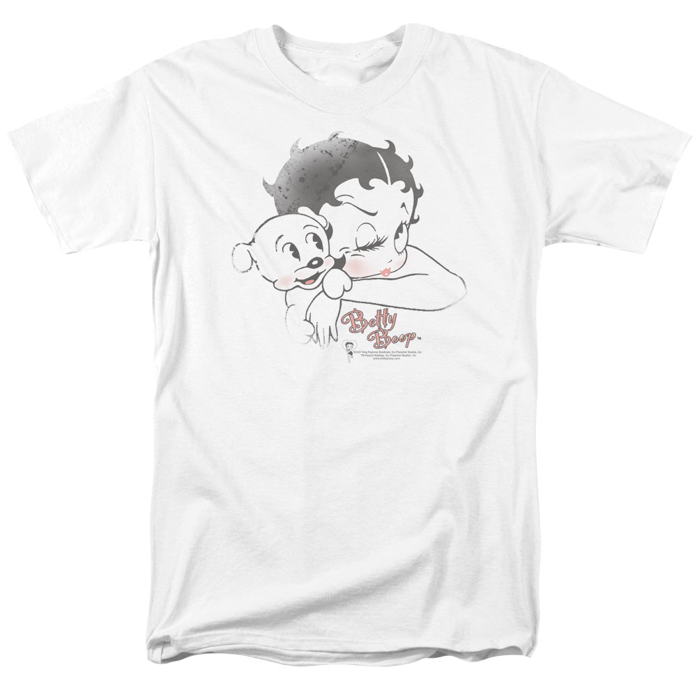 AN OFFCIALLY LICENSED BETTY BOOP VINTAGE WINK MEN'S REGULAR FIT T-SHIRT WHITE