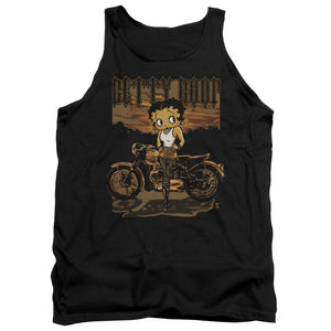 AN OFFCIALLY LICENSED BETTY BOOP REBEL RIDER ADULT UNISEX TANK TOP BLACK