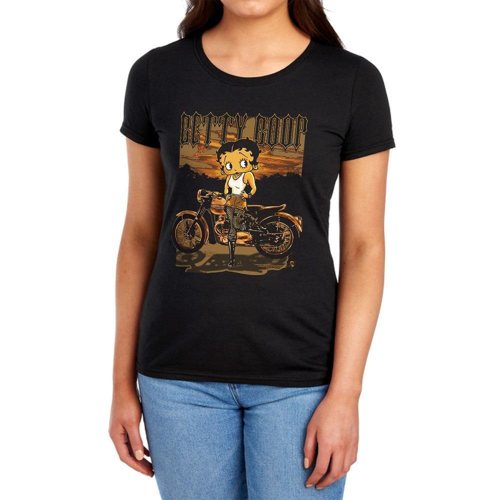 Betty Boop Rebel Rider Licensed Women's T-Shirt Regular Fit LG