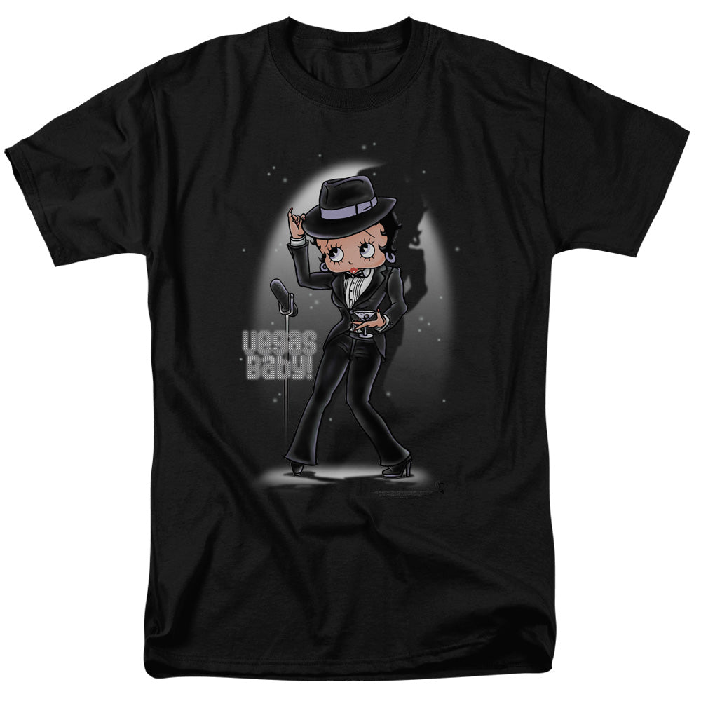 AN OFFCIALLY LICENSED BETTY BOOP VEGAS BABY MEN'S REGULAR FIT T-SHIRT BLACK