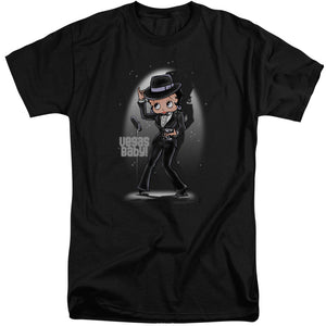 AN OFFCIALLY LICENSED BETTY BOOP VEGAS BABY MEN'S TALL FIT T-SHIRT BLACK
