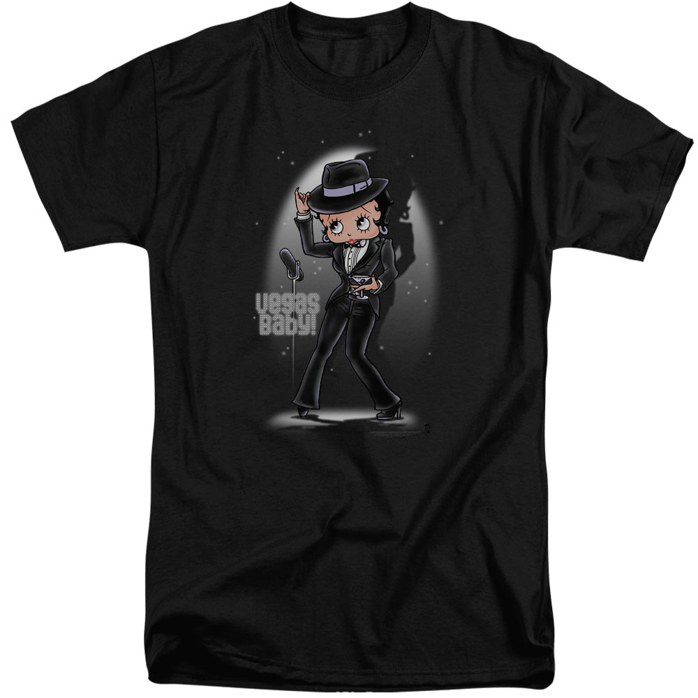 AN OFFCIALLY LICENSED BETTY BOOP VEGAS BABY MEN'S TALL FIT T-SHIRT BLACK