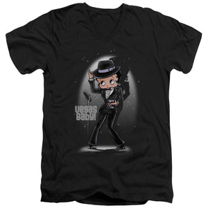 AN OFFCIALLY LICENSED BETTY BOOP VEGAS BABY MEN'S V-NECK T-SHIRT BLACK