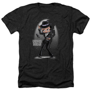 AN OFFCIALLY LICENSED BETTY BOOP VEGAS BABY MEN'S HEATHER T-SHIRT CHARCOAL