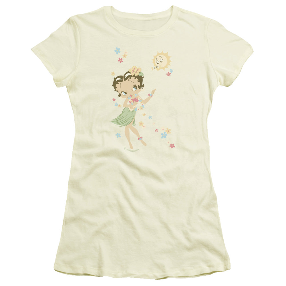 Betty Boop Hula Flowers Licensed Women's T-Shirt Juniors LG