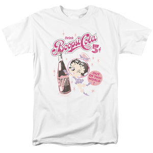 AN OFFCIALLY LICENSED BETTY BOOP BOOPSI COLA MEN'S REGULAR FIT T-SHIRT WHITE