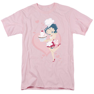 AN OFFCIALLY LICENSED BETTY BOOP CUPCAKE MEN'S REGULAR FIT T-SHIRT PINK