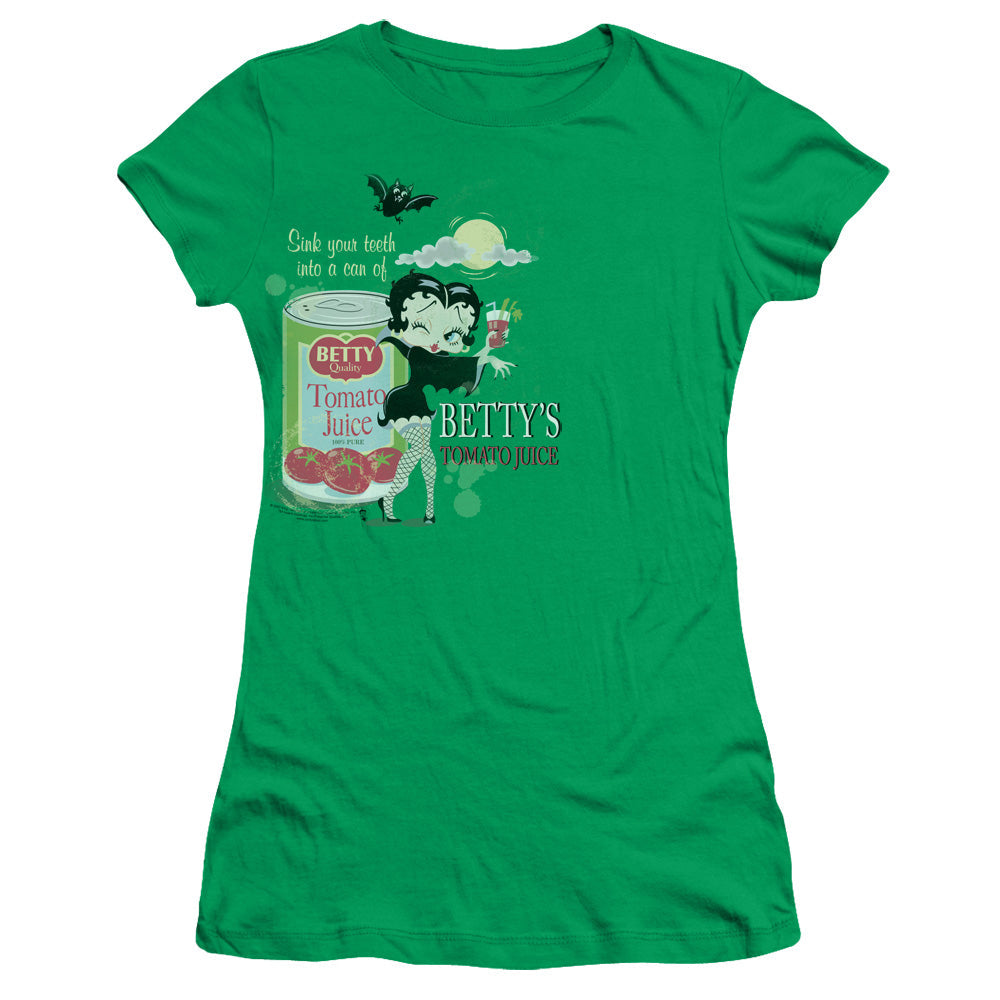 Betty Boop Vampire Tomato Juice Licensed Women's T-Shirt Juniors MD-LG