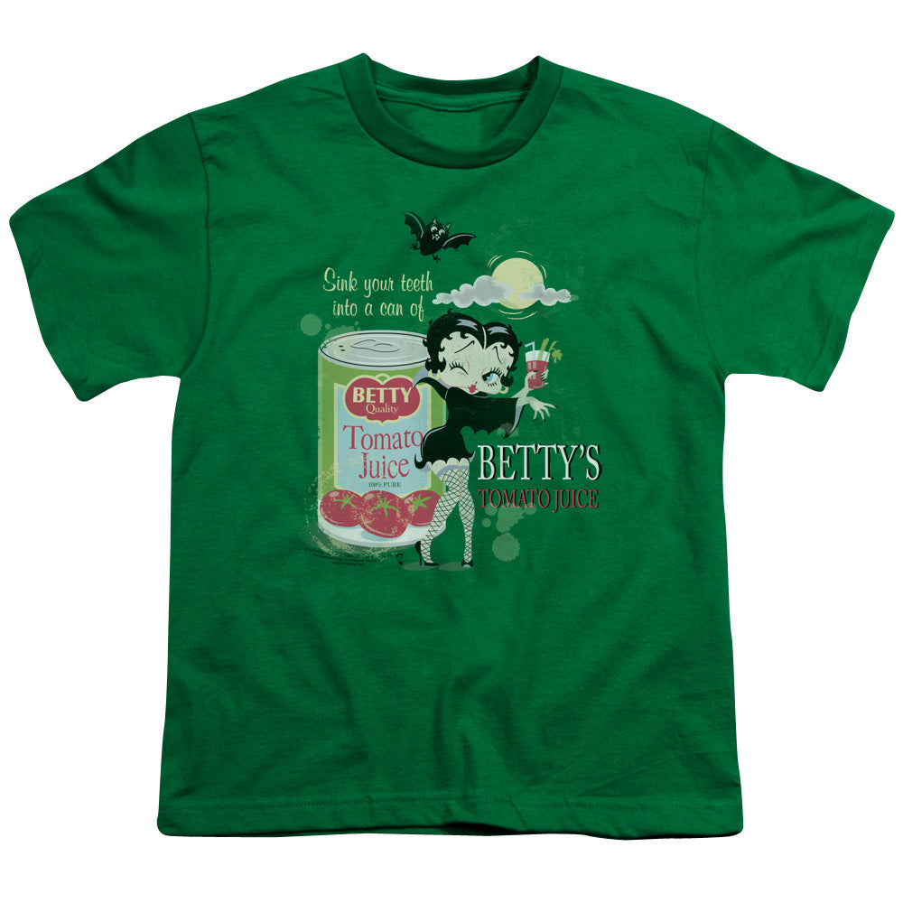 Betty Boop Vampire Tomato Juice Licensed Kid's T-Shirt (Ages 4-7) SM-XL