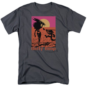 AN OFFCIALLY LICENSED BETTY BOOP SUMMER MEN'S REGULAR FIT T-SHIRT CHARCOAL