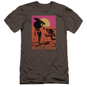 AN OFFCIALLY LICENSED BETTY BOOP SUMMER MEN'S PREMIUM SLIM FIT T-SHIRT CHARCOAL