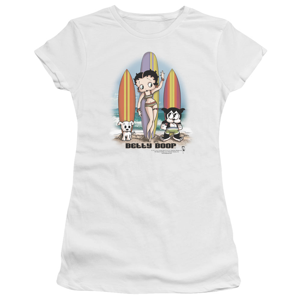 Betty Boop Surfers Licensed Women's T-Shirt Juniors LG