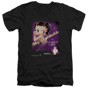 AN OFFCIALLY LICENSED BETTY BOOP UNFORGETTABLE MEN'S V-NECK T-SHIRT BLACK