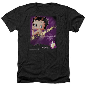 AN OFFCIALLY LICENSED BETTY BOOP UNFORGETTABLE MEN'S HEATHER T-SHIRT CHARCOAL
