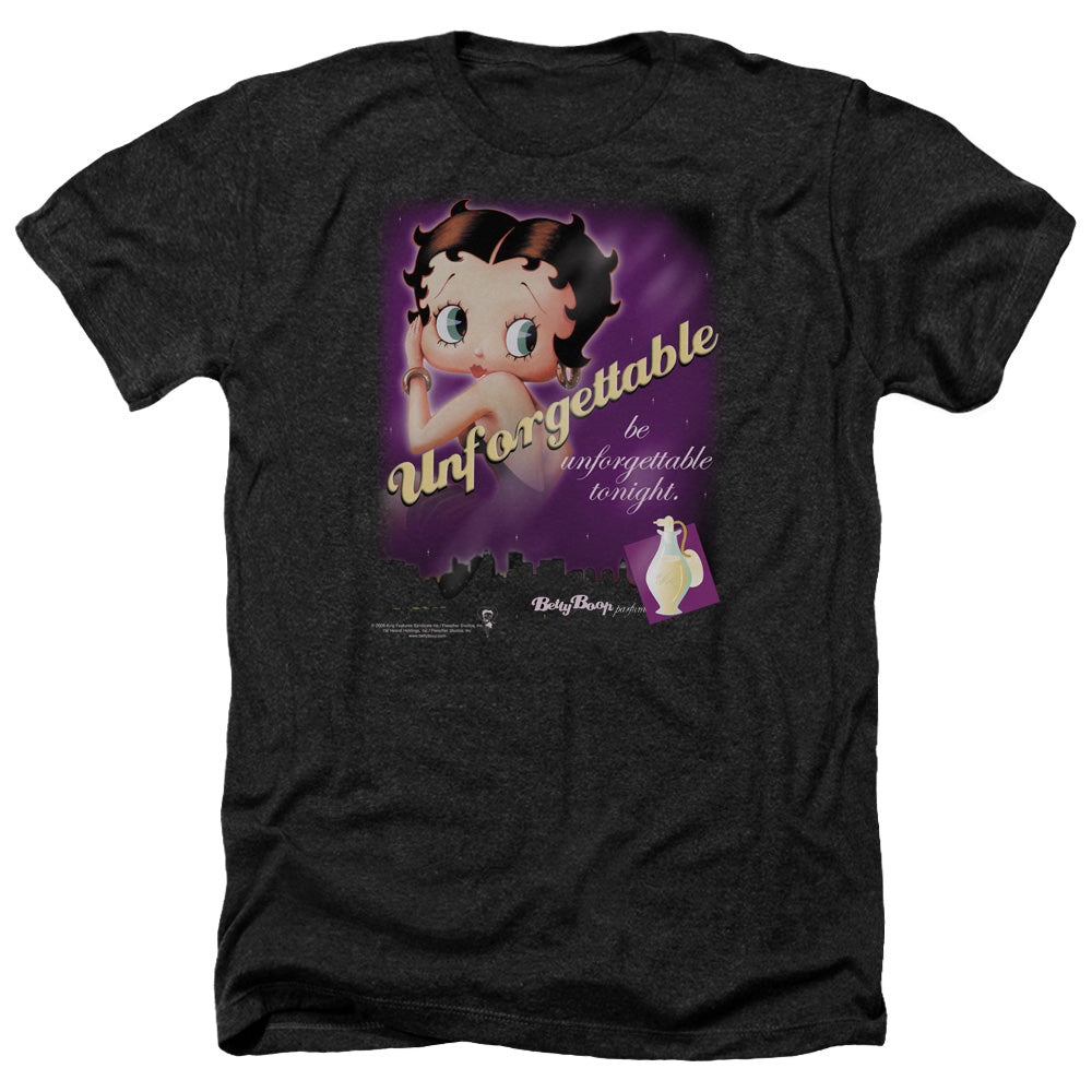 AN OFFCIALLY LICENSED BETTY BOOP UNFORGETTABLE MEN'S HEATHER T-SHIRT CHARCOAL