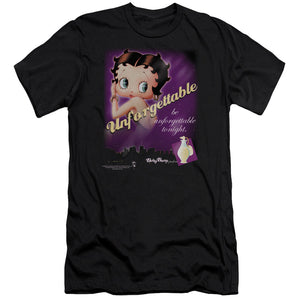 AN OFFCIALLY LICENSED BETTY BOOP UNFORGETTABLE MEN'S PREMIUM SLIM FIT T-SHIRT BLACK