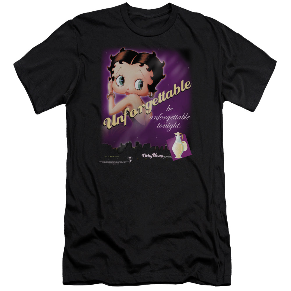 AN OFFCIALLY LICENSED BETTY BOOP UNFORGETTABLE MEN'S PREMIUM SLIM FIT T-SHIRT BLACK