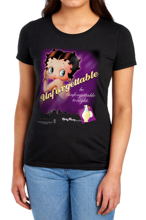 AN OFFCIALLY LICENSED BETTY BOOP UNFORGETTABLE WOMEN'S REGULAR FIT T-SHIRT BLACK