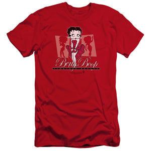 AN OFFCIALLY LICENSED BETTY BOOP TIMELESS BEAUTY MEN'S PREMIUM SLIM FIT T-SHIRT RED