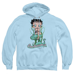 AN OFFCIALLY LICENSED BETTY BOOP ENCHANTED BOOP ADULT UNISEX PULLOVER HOODIE LIGHT BLUE