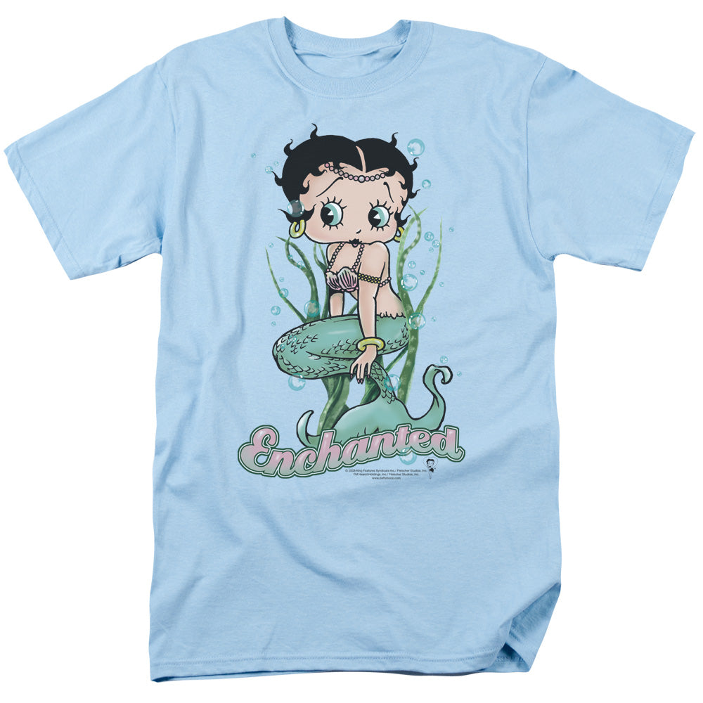AN OFFCIALLY LICENSED BETTY BOOP ENCHANTED BOOP MEN'S REGULAR FIT T-SHIRT LIGHT BLUE