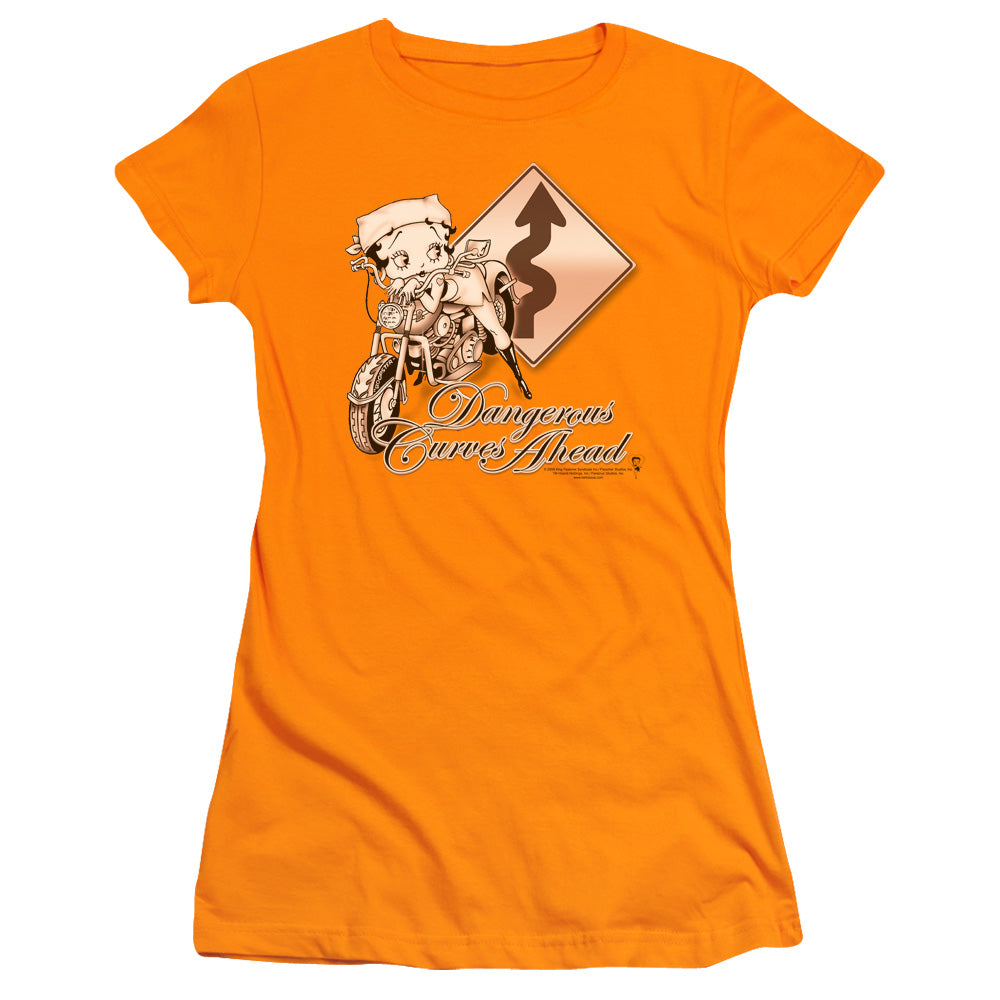 Betty Boop Dangerous Curves Licensed Women's T-Shirt Juniors XL