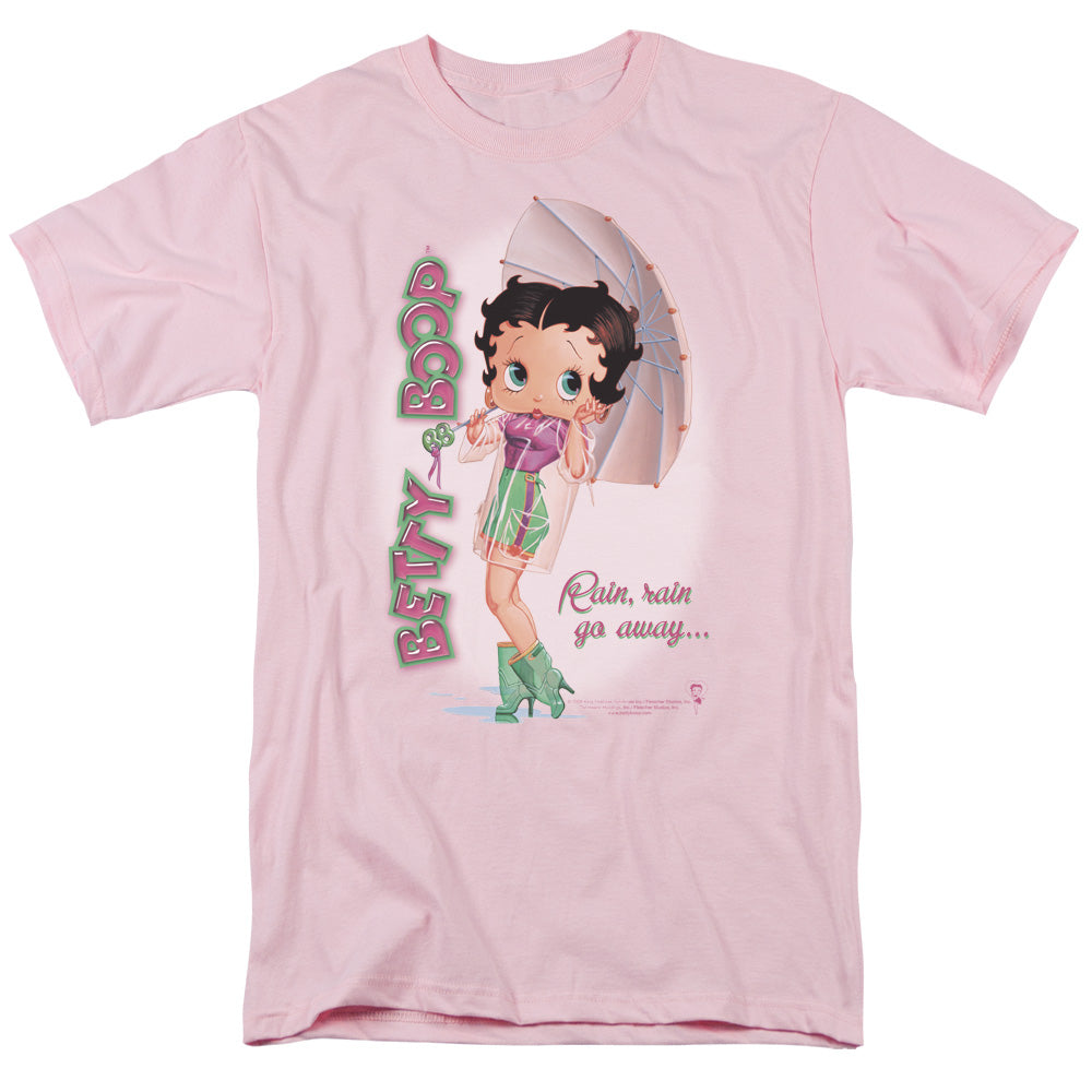 AN OFFCIALLY LICENSED BETTY BOOP RAIN RAIN GO AWAY MEN'S REGULAR FIT T-SHIRT PINK