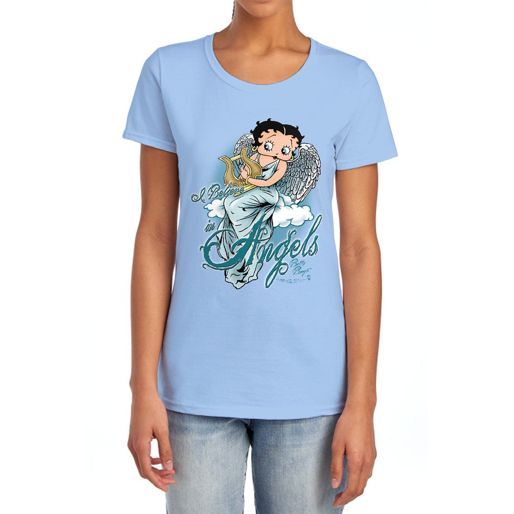 Betty Boop I Believe In Angels Licensed Women's T-Shirt Regular Fit SM-2X