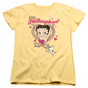 AN OFFCIALLY LICENSED BETTY BOOP FABOOPLOUS! WOMEN'S REGULAR FIT T-SHIRT BANANA