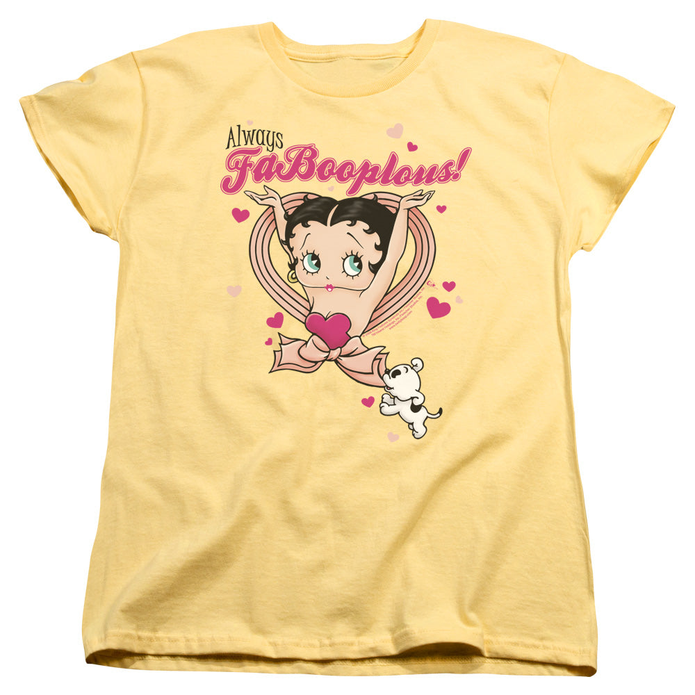 AN OFFCIALLY LICENSED BETTY BOOP FABOOPLOUS! WOMEN'S REGULAR FIT T-SHIRT BANANA