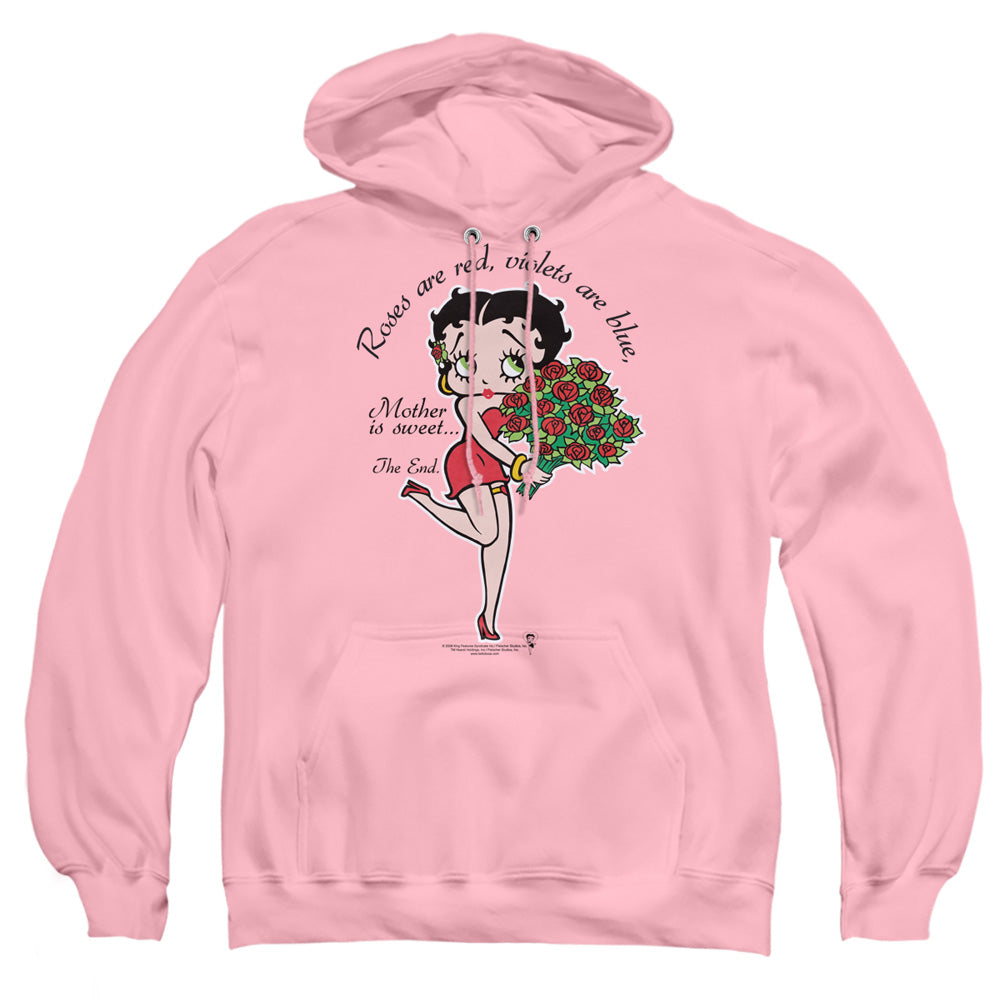 AN OFFCIALLY LICENSED BETTY BOOP MOTHER IS SWEET ADULT UNISEX PULLOVER HOODIE PINK
