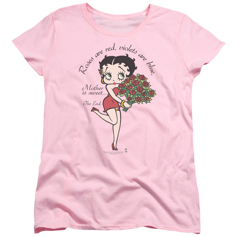 AN OFFCIALLY LICENSED BETTY BOOP MOTHER IS SWEET WOMEN'S REGULAR FIT T-SHIRT PINK