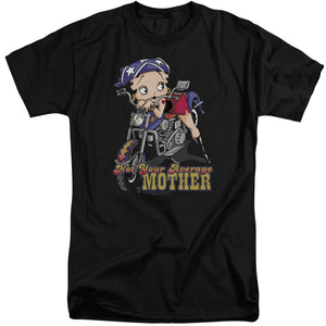 AN OFFCIALLY LICENSED BETTY BOOP NOT YOUR AVERAGE MOTHER MEN'S TALL FIT T-SHIRT BLACK